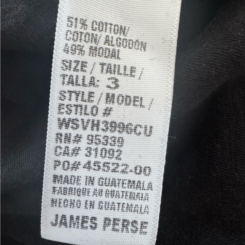 James Perse Boxy crew T-shirt black size 3 Large - Picture 7 of 8